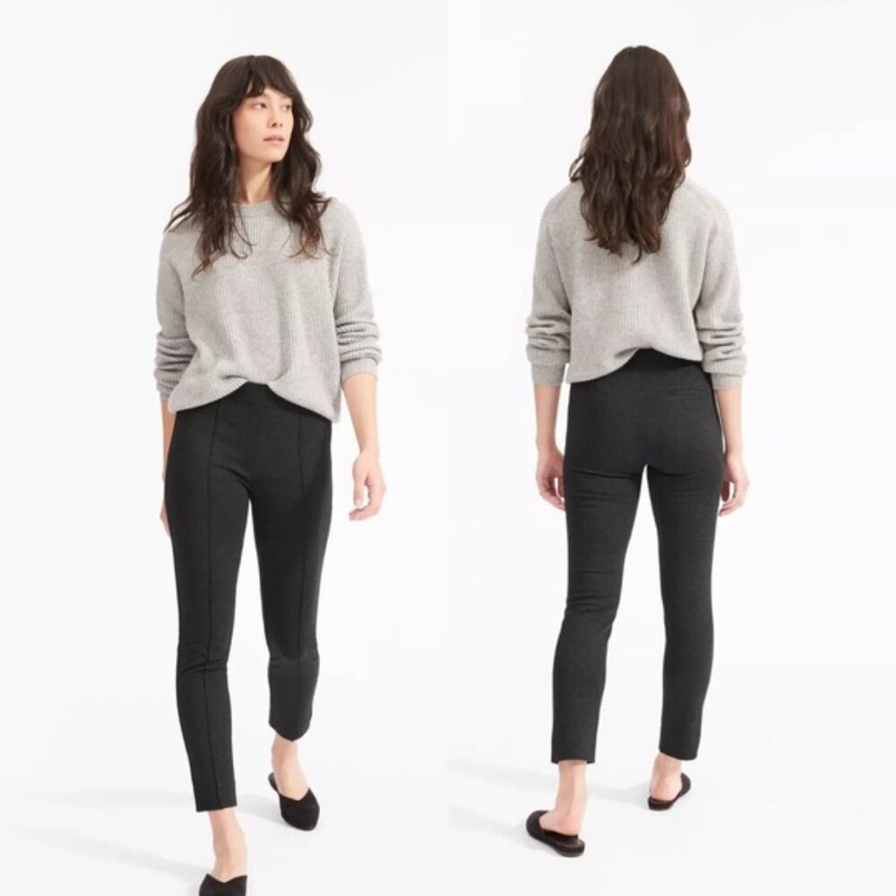 EVERLANE Stretch Ponte Crop Leggings Pants Casual Viscose Blend Side Zip‎ Size 6